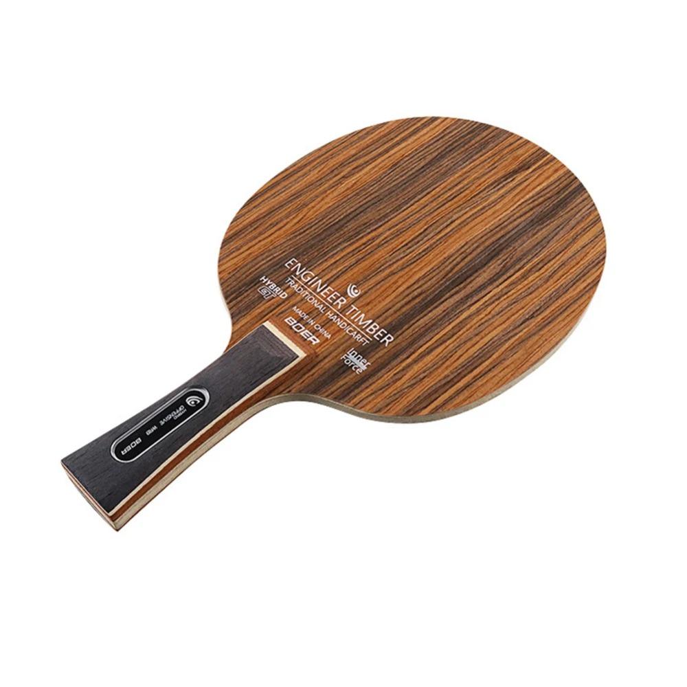 1×Table Tennis Racket Bottoms Plate 5-Ply Ping-Pong Blade Paddle Long Handle Ebony Dalbergia Table Tennis Paddle Blade Bat Blade