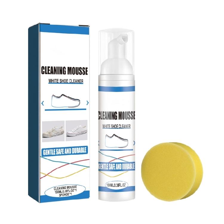 

White Shoe Cleaner Time Saving Drying (100ml) Includes Sponge Applicator