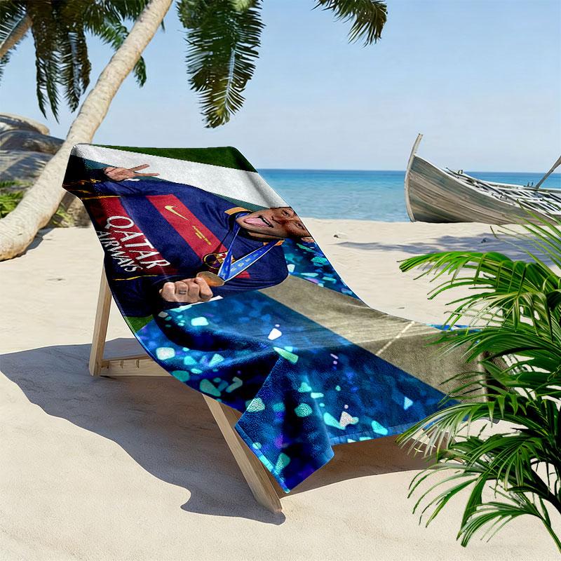 Neymar Jr Print Beach Towel, Large Soft Quick Dry Towel for Beach Camping Swimming