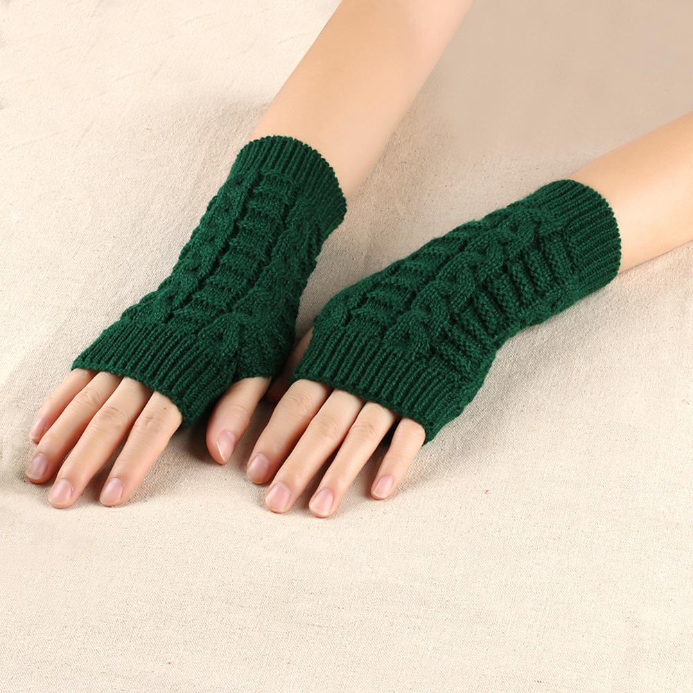 Knitted Wrist Arm Mittens Warm Finger Fingerless Gloves Classic Fingerless Ladies Gloves  for Women