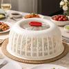 Multi-Purpose Plastic Vegetable Food Cover Heat Resistant Breathable Draining Basket Anti Fly Mosquito Dishes Lid Outdoor Picnic