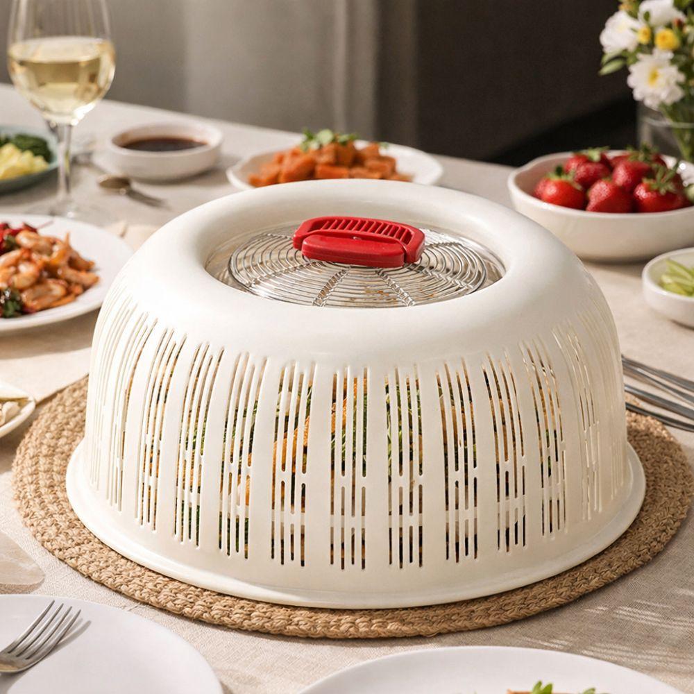 Multi-Purpose Plastic Vegetable Food Cover Heat Resistant Breathable Draining Basket Anti Fly Mosquito Dishes Lid Outdoor Picnic