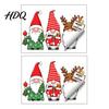 Indoor Outdoor Decor Christmas Gnome Static Window Sticker PVC Waterproof Clings Cartoon Glass Stickers Decals Cute Faceless Dwarf for Home