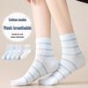Women's Mid-Calf Odor-Resistant Cotton Socks - Breathable and Thin for Summer