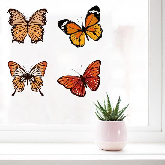GORGECRAFT 6.3x6.3 4 Styles Spring Butterfly Vinyl Window Clings Non Adhesive Reble Window Decals Stairway Sliding Glass Door Stickers Film to
