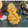 Gold Plated Ganesha with Mango Terracotta Work - 3.5 Inch Height for Home Decor/Office Desk/Car Dashboard