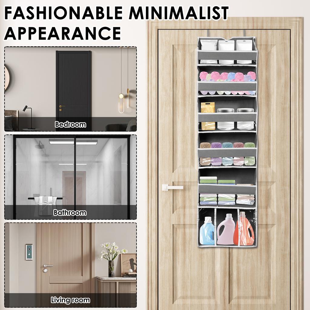 6 Lagen Über-Tür-Organizer Vliesstoff Hängeaufbewahrungstasche mit 6 seitlichen Netztaschen Großes Fassungsvermögen Hosen Kleidung Spielzeug Organizer