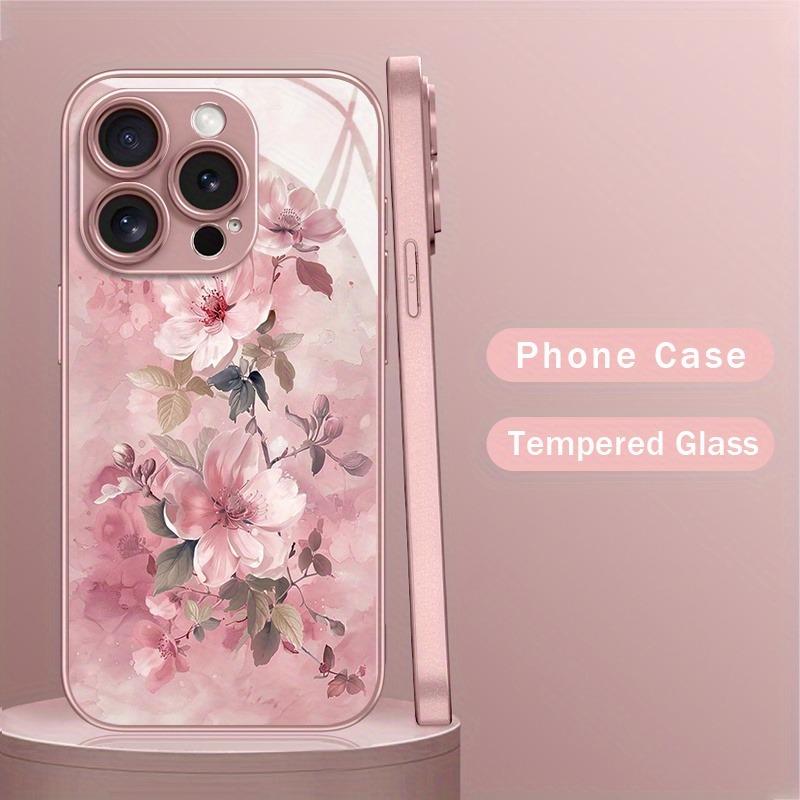 Graffiti Blumenkunst Muster Metallische Farbe Glas Harte Handyhülle Für iPhone 17 Air 17 16 15 14 13 12 11 Pro Max Plus 16E Hülle