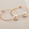 Fashion Women Faux Pearl Charm Huggie Hoop Earrings Party Jewelry Birthday Gift