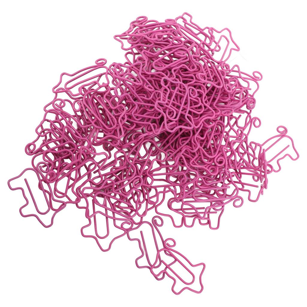 100pcs Paper Clips Prevent Slip Cute Pig Shaped Decorative Bookmark Metal Paperclips for School