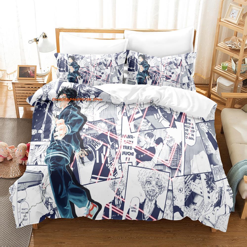 New  Tokyo Revengers Bedding Set Single Twin Full Queen King Size Bed Set Adult Kid Bedroom Duvet Cover Sets Home Textiles