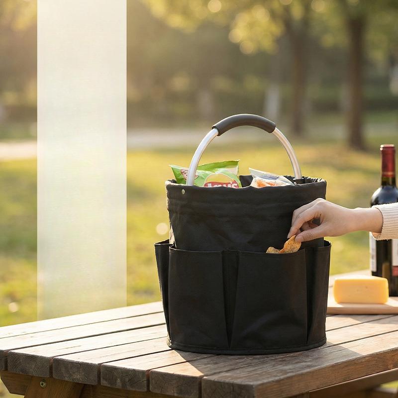 New Portable Picnic Basket for Outdoor Camping Beach Travel Tote Bag Waterproof Storage Organizer for Picnic Gear