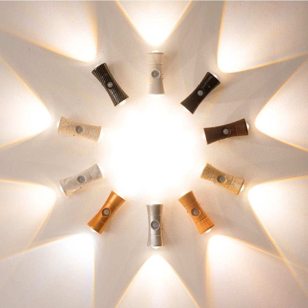 3 Color Light PIR Motion Sensor Wall Lamp Dual Up Down Lighting Sconce Light Ndoor Use