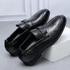 High-end small leather shoes men's soft-soled formal wear business new black leather shoes men's casual wedding shoes trend