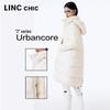 Jinyujie Women's Mid-Length Hooded 90% White Duck Down Jacket