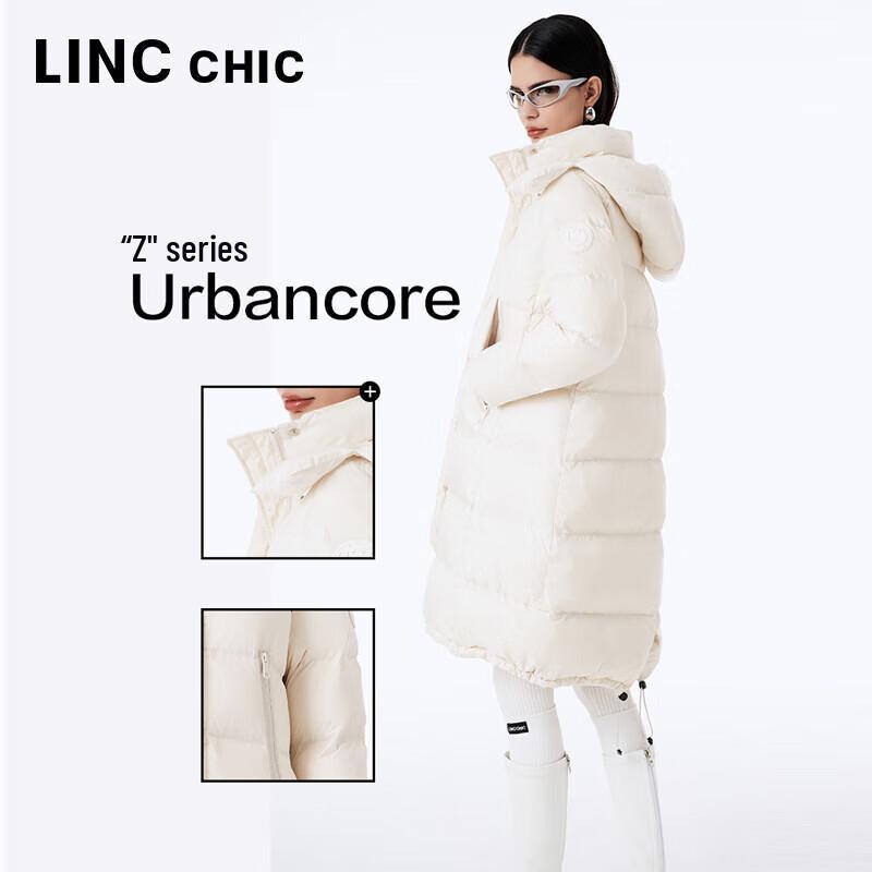Jinyujie Women's Mid-Length Hooded 90% White Duck Down Jacket
