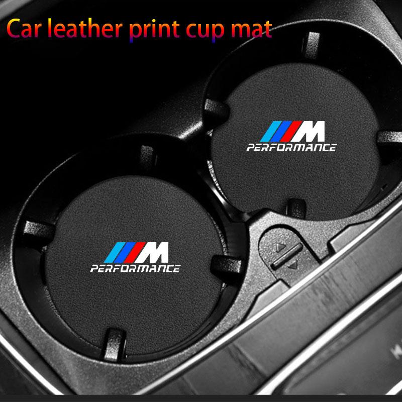 2pcs Car Cup Holder Mat Non-slip Leather Coaster for BMW M E46 E90 E60 E36 F07 F30 F34 M2 M3 M5 E87 X1 X3 X4 X5 X6 G20 G30