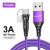 1 vnt. Mobiliojo telefono duomenų kabelis 1 vnt. 180 į USB Type C greito įkrovimo kabelis 3A USB mini kabelis
