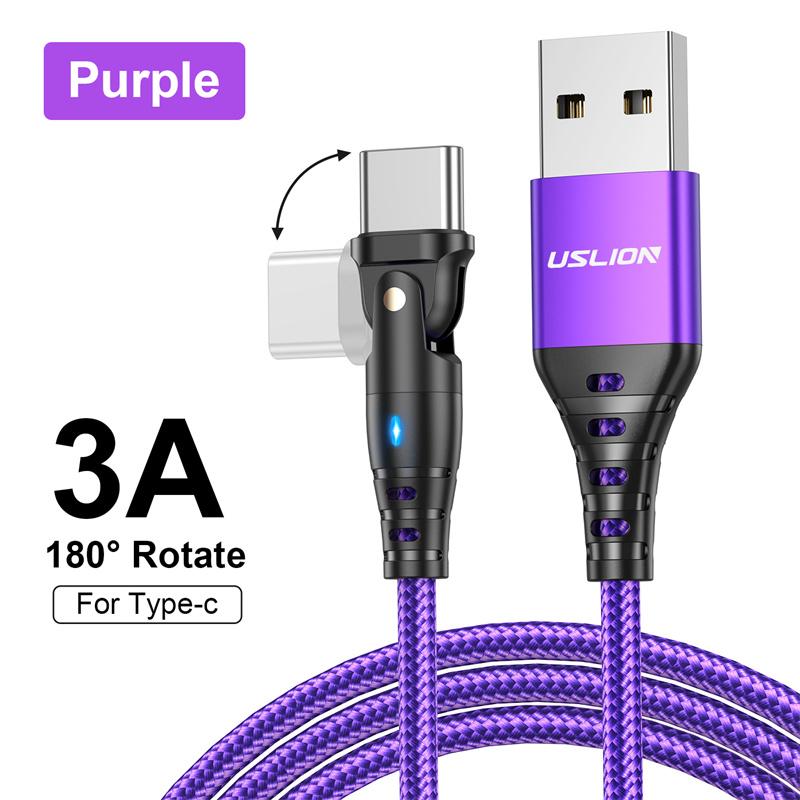 1 vnt. Mobiliojo telefono duomenų kabelis 1 vnt. 180 į USB Type C greito įkrovimo kabelis 3A USB mini kabelis