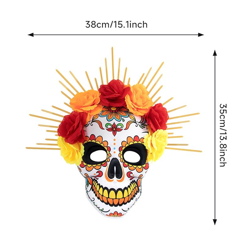 Masca Gotică de Halloween Ziua Morților Mexicană Mască Completă Eva Mască de Petrecere Halloween Mască de Ochi Articol de Acoperit Cap Mască Craniu Mascaradă