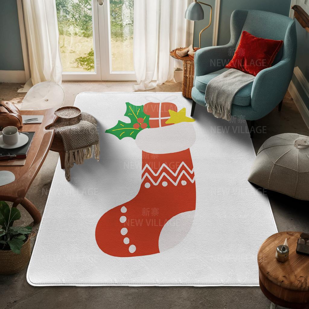 House Entrance Carpet Home Door Mat Living Room Bath Foot Bathroom Non-slip Water Absorption Rugs Bath Merry Christmas Winter