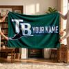 Tampa Bay Rays (1) Personalized Name Blanket Soft Cozy Gift for Sofa Bed Couch Home Decoration