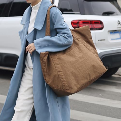 Tabi Tora Large Tote Bag, Women's, Ultra-Lightweight, Handbag, Travel Bag, Baby Bag, Washable, Lightweight, Zippered, Commuter Bag, Lake Blue