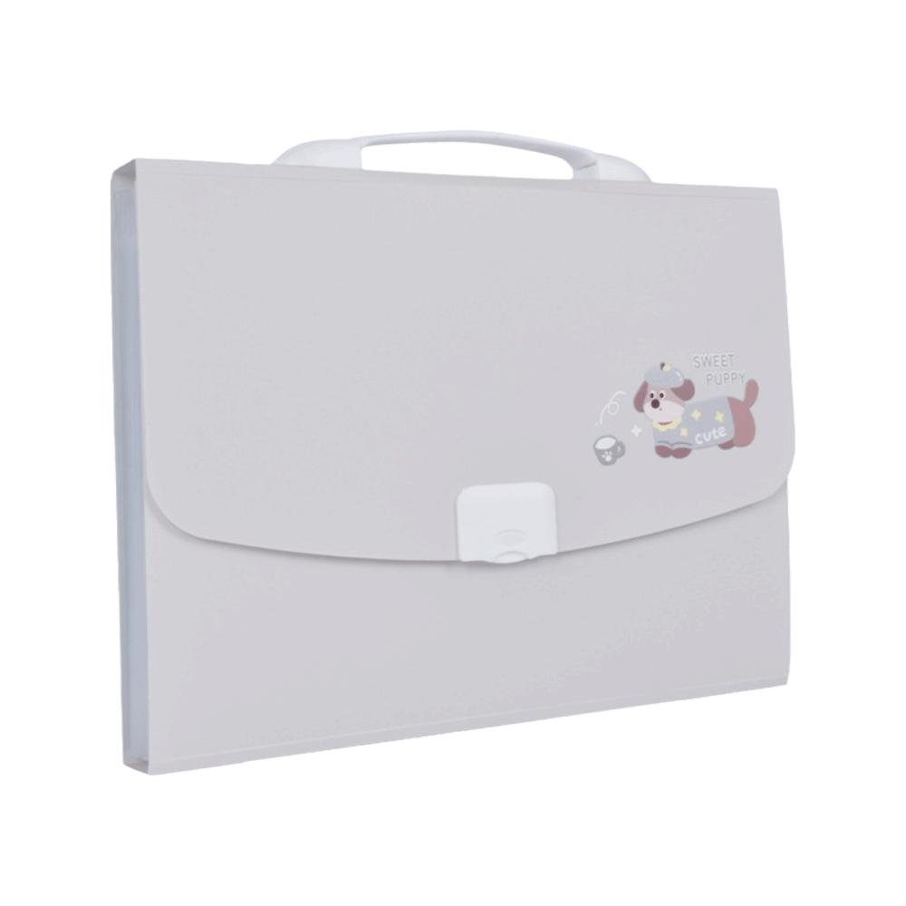 13 Pockets Expanding File Folder Large Capacity Multi-Layer Paper Document Storage Holder with Handle Cartoon Portable Organ Bag