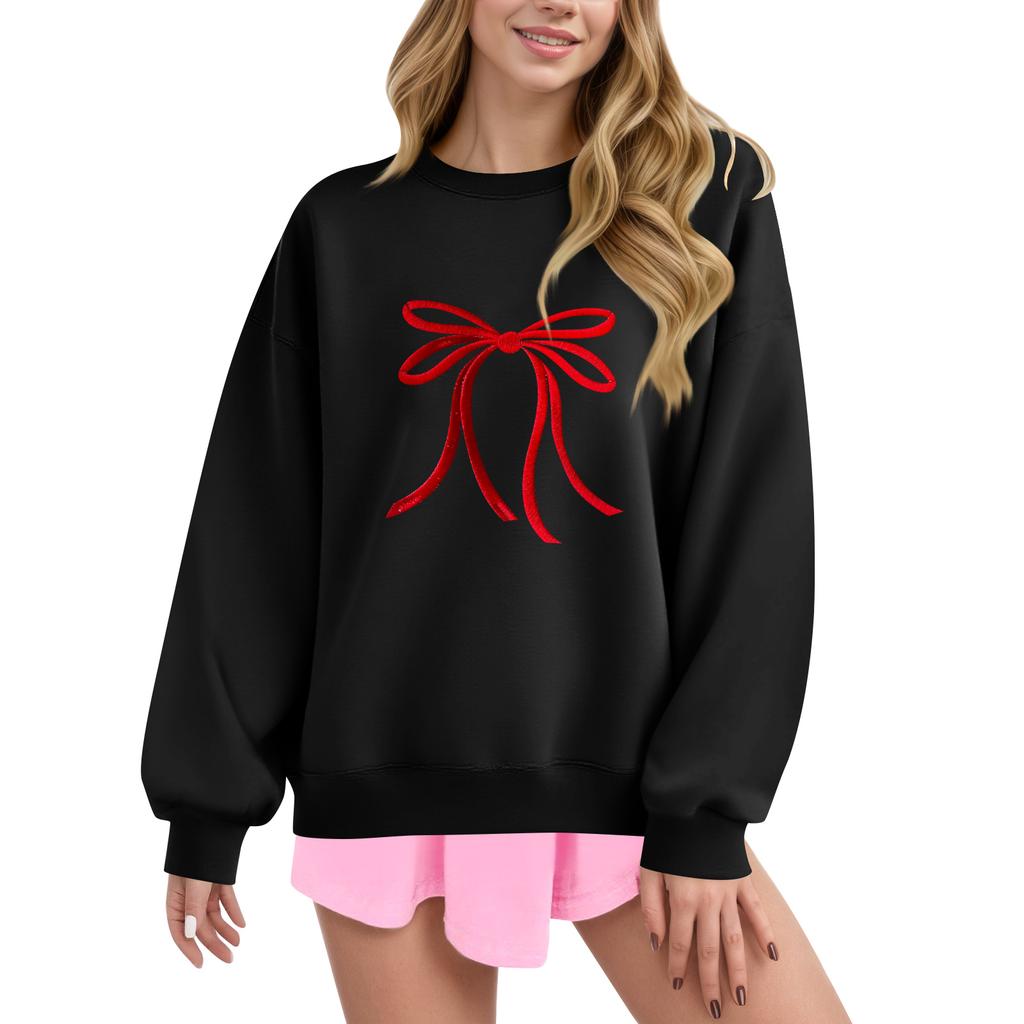 Women  Tops Women's Long Sleeve Sweatshirt Casual Crewneck Loose Fit Pollover Fleece Tops
