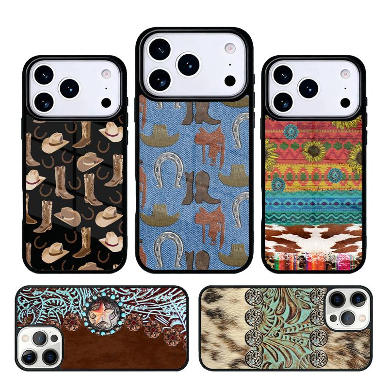 Cowboy Cowgirl Howdy Western Ranch Boho Phone Case Cover for IPhone 11 12 13 14 15 16e 17 Pro Max Coque for IPhone 17 Air