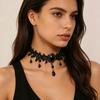 Neue Sexy Gotische Choker Kristall Schwarze Spitze Hals Choker Halskette Vintage Damen Chocker Steampunk Schmuck