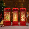 Large Luminous Telephone Booth Snow Globe - Creative Christmas Ornament & Gift