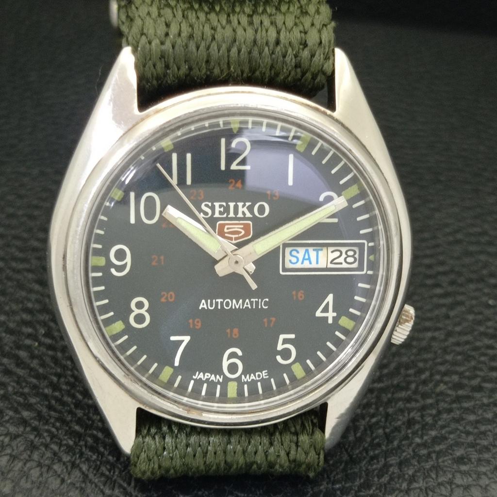JAPAN VINTAGE SEIKO 5 AUTOMATIC 7S26A MENS BLUE COLOR DIAL WATCH A701666-5 R206c-a701666