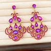 Exaggerated Rhinestone Drop Earrings Exquisite Statement Earrings  Anniversary