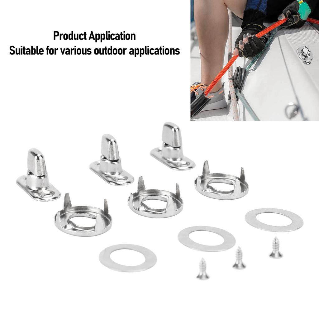 Twist Lock Fasteners Turn Button Eyelet and Stud Mounting Screws for Canvas Marine Fastener Turn Buttons