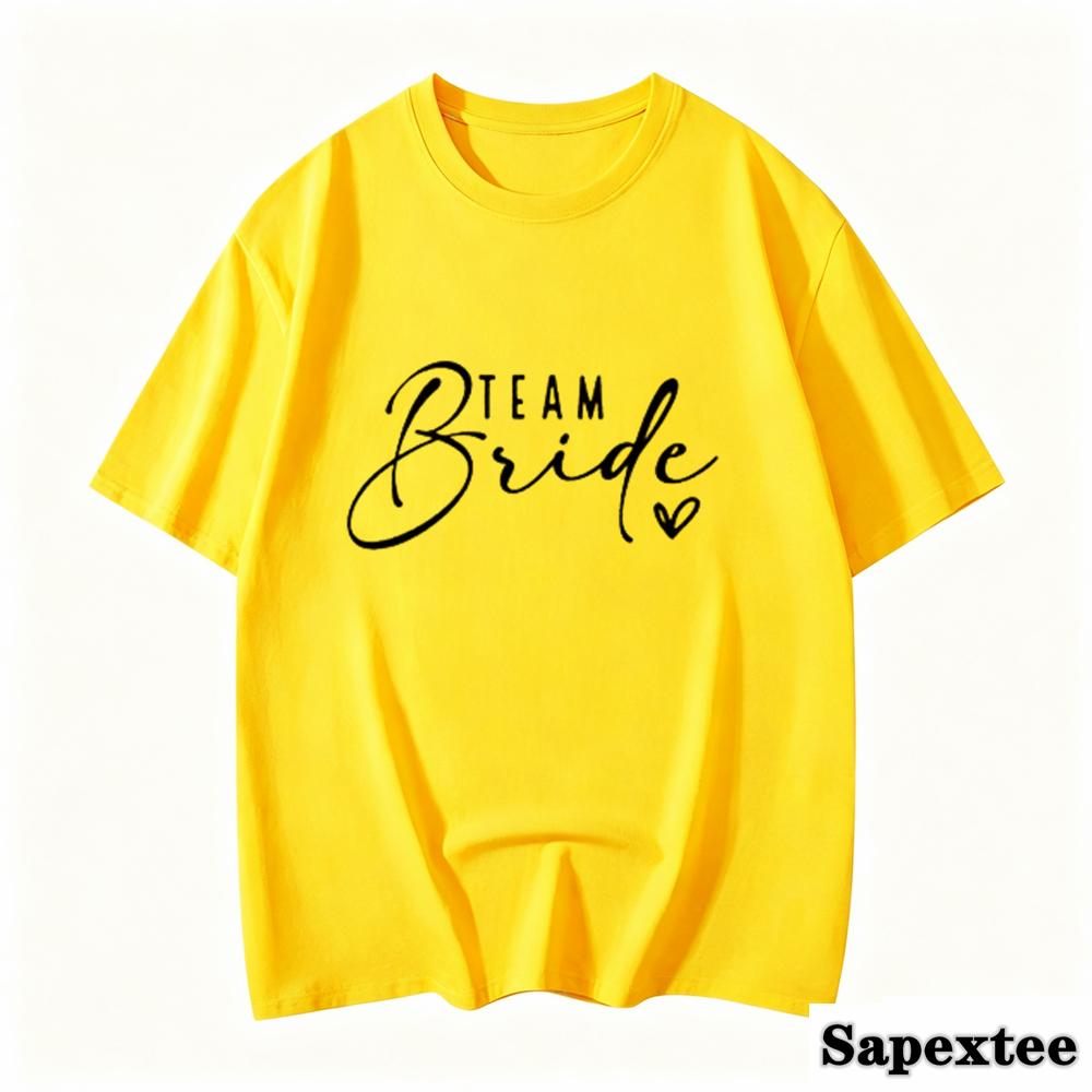 Bride Heart Evjf Hen Party Gropu Unisex Tshirt Girl Wedding Female Tops Camisetas Female Fashion ONeck Short Sleeve