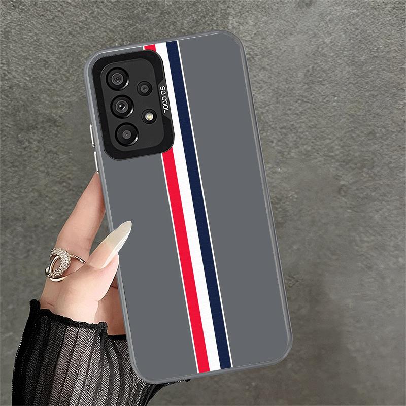 Luxury Sports Line Cool Stripe Soft Phone Case for Samsung A17 A16 A15 A14 A13 A57 A56 A55 A54 A53 A37 A36 A35 A34 A33 A26 A25 A