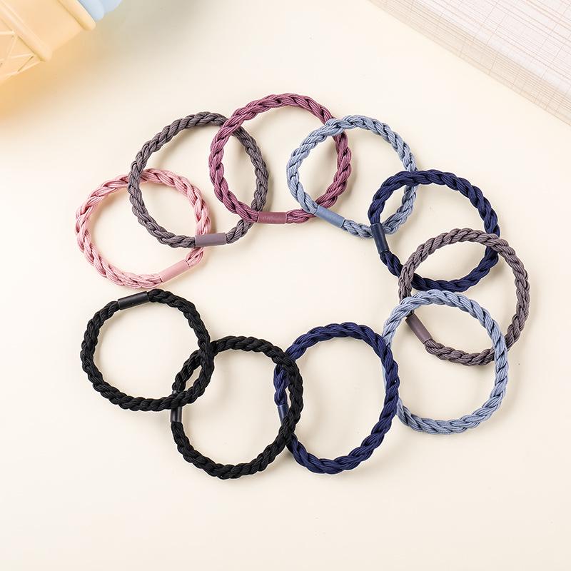 Women's Black Elastic Hair Tie - Korean Style Leather Headband