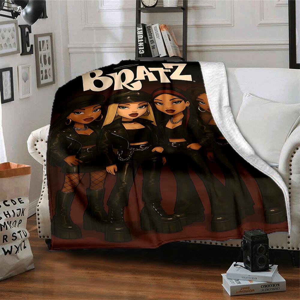 1 Stück Bratz Mode Weiche Warme Überwurfdecke Nickerchen-Decke für Couch Sofa Büro Bett Camping Reise,Bequem