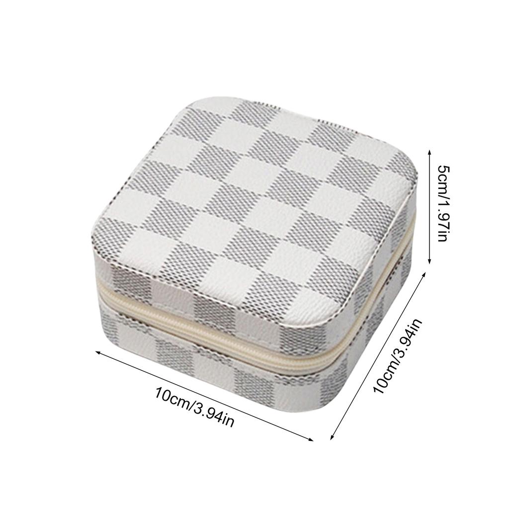 Elegant Small Jewelry Box Double Layer Portable Case PU Texture Jewelry Display Accessories Suitable for Daily Use