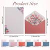 Floral Stationery Paper, 36 Pieces Stationery Set(24 Writing Stationery Paper + 12 Envelopes), Letter Writing Sets, Fancy Envelopes, Stationary