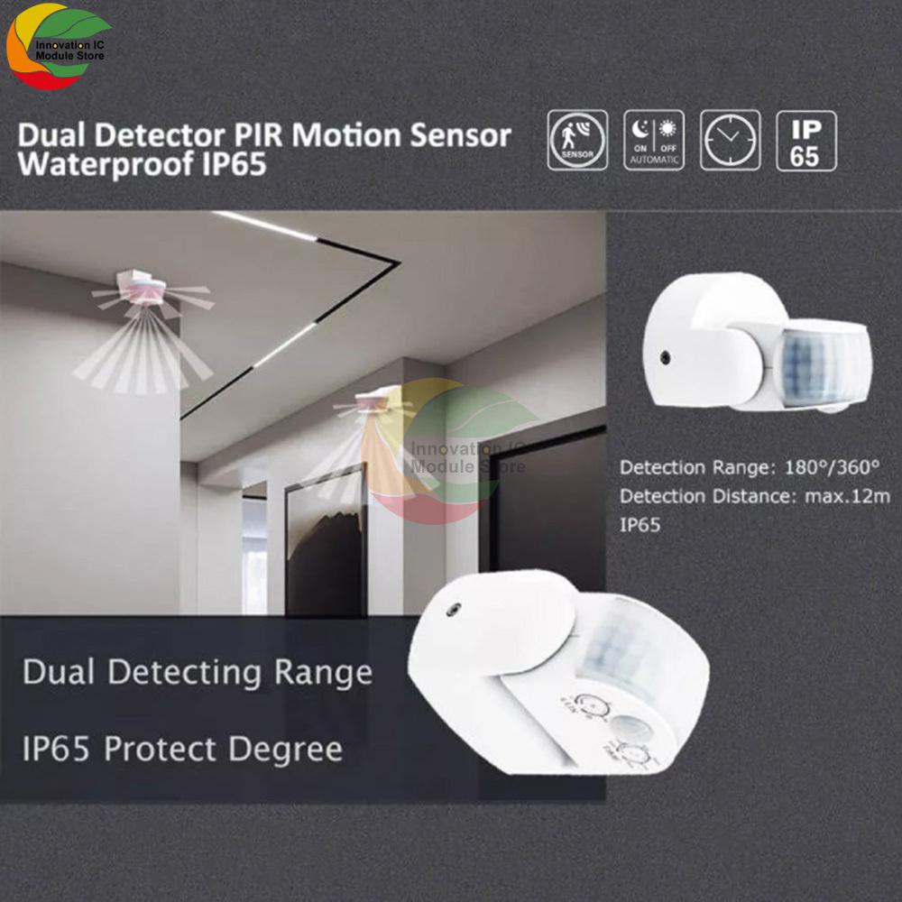 Motion Sensor Switch AC220-240V PIR High Sensitive Waterproof Wall Sensor Light Switch 3-12m Detection Distance