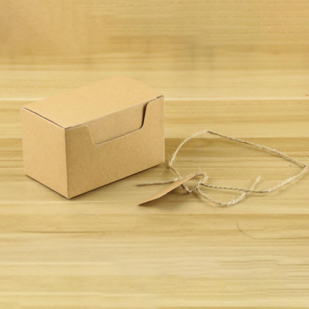 50pcs Kraft Paper Gift Boxes with Twine and Tag Mini Treat Boxes Party Favor Boxes Folden Storage Box Rectangular Box Wrapping Container Gift Box