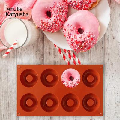 Silikon 8 Donut Maker 3D DIY Backen Gebäck Cookie Schokolade Form Muffin Kuchen Form Dessert Handgemachte küche Dekorieren Werkzeuge
