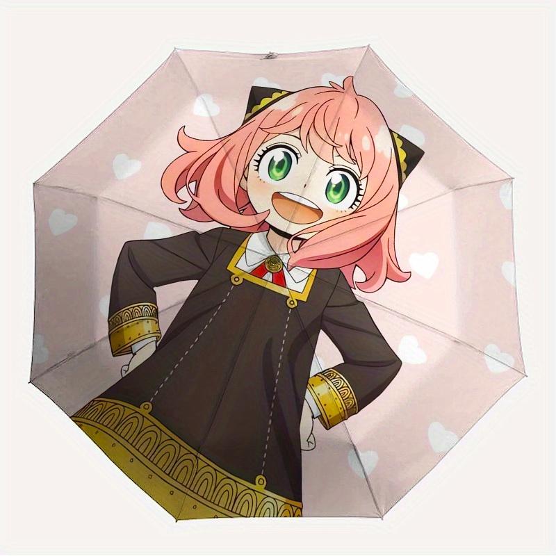 

1pc Pink hair, green eyes Themed High-quality Umbrella,Automatic Opening and Closing Umbrella,Multi-functional Umbrella G0811344