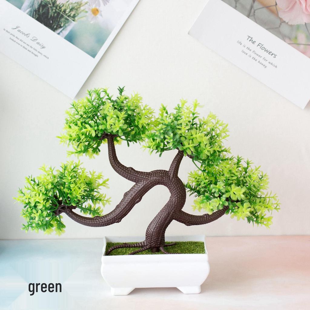 Mini Potted Grass Bonsai: Cherry Snowball Home Decor Ornament