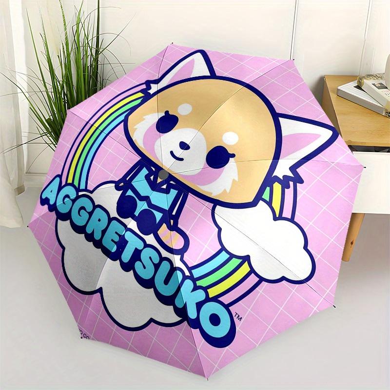 1pc Aggretsuko StickerUmbrella with Plastic Handle,Suitable for All Seasons Home Travel Outdoor UmbrellaSanlio176