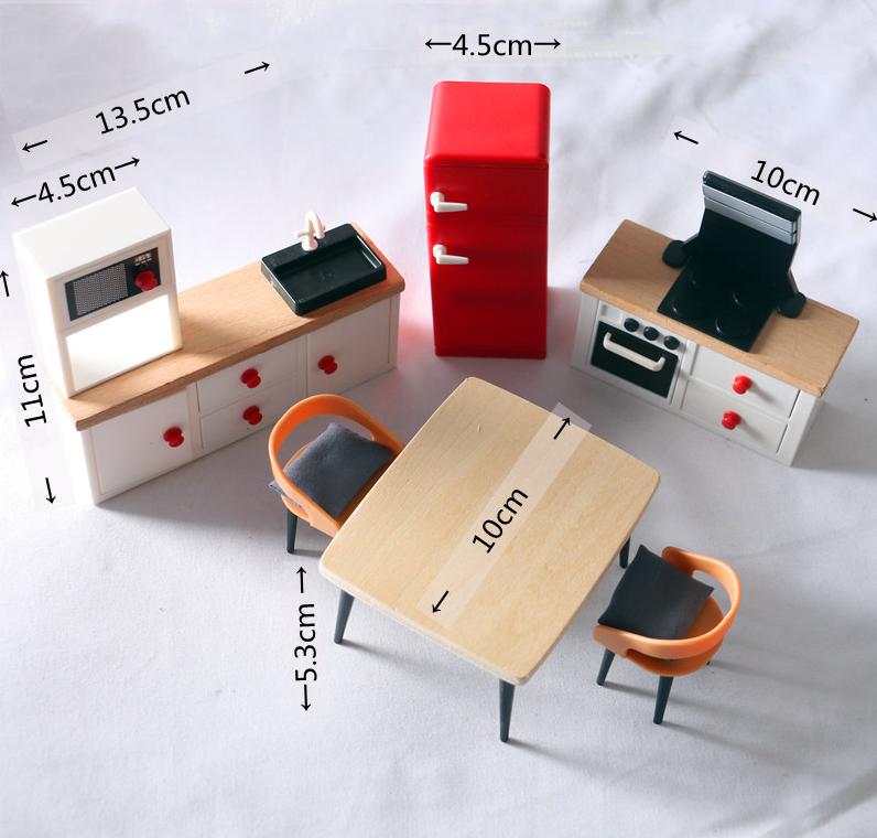 Doll House Furniture Set Miniature Toys Girl Dolls Accessories Family Toys LivingRoom Bathroom Kitchen Set Kids Toys