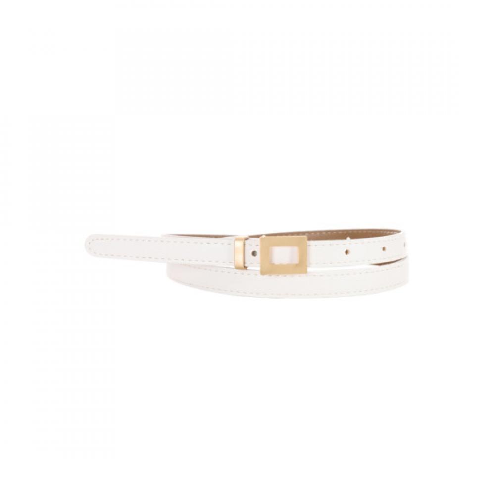 Shop   Women Premium Gold Square Ring Slim Belt White Tu Wbt 0749