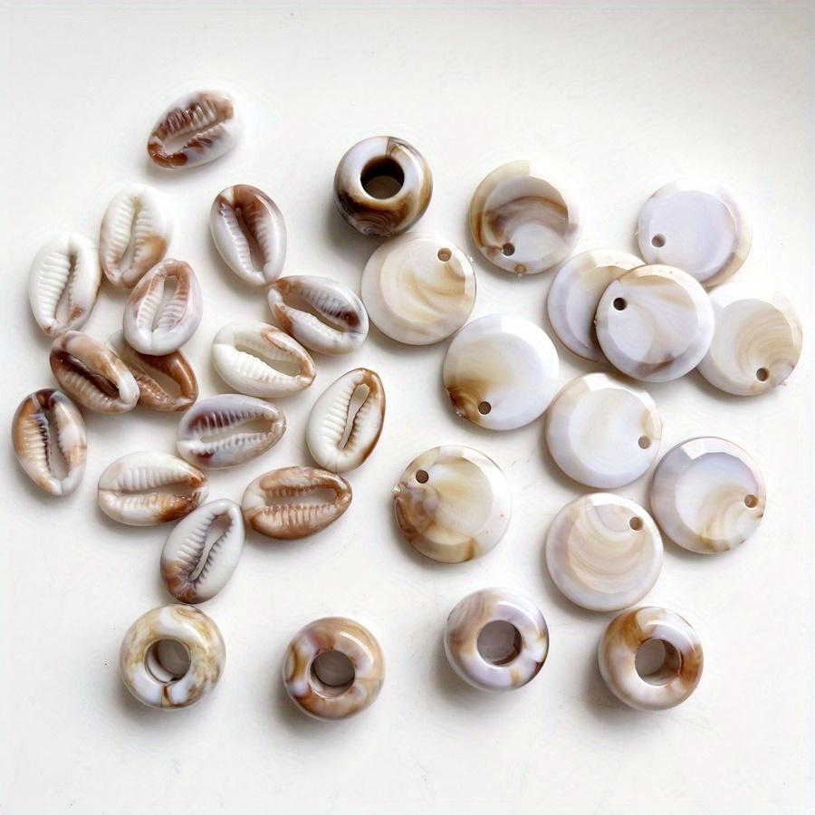 30pcs Beautiful shell color round beaded pendant suitable for jewelry making bracelet necklace earrings Handmade decorative accessories